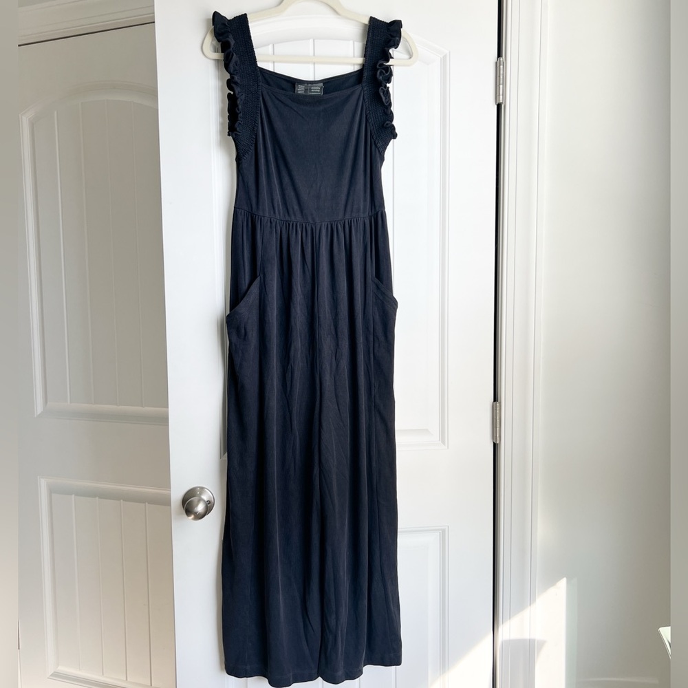 Anthropologie Billie Ribbed Cupro Jumpsuit